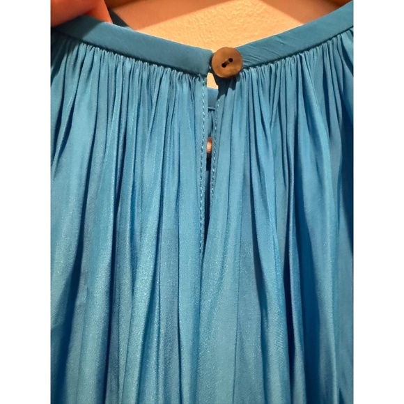 Ramy Brook Womens Blue Gathered Pleated Sleeveless Blouse Elegant Chic XS - Picture 4 of 8